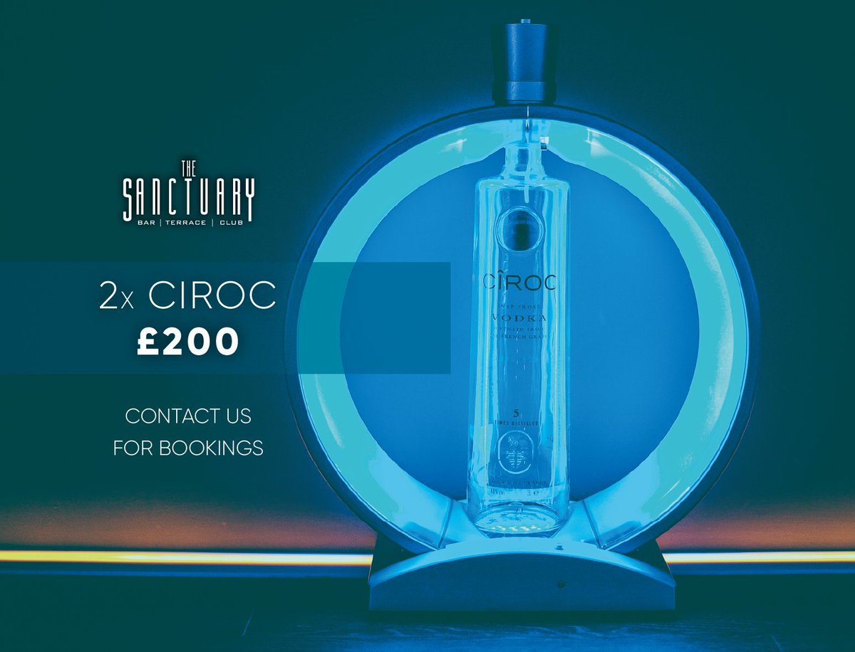 Shhhh... The deal of the century could be yours tonight! 2 bottles of Ciroc for £200 - message us to book before someone else beats you to it!

Includes entry and mixers for your group.