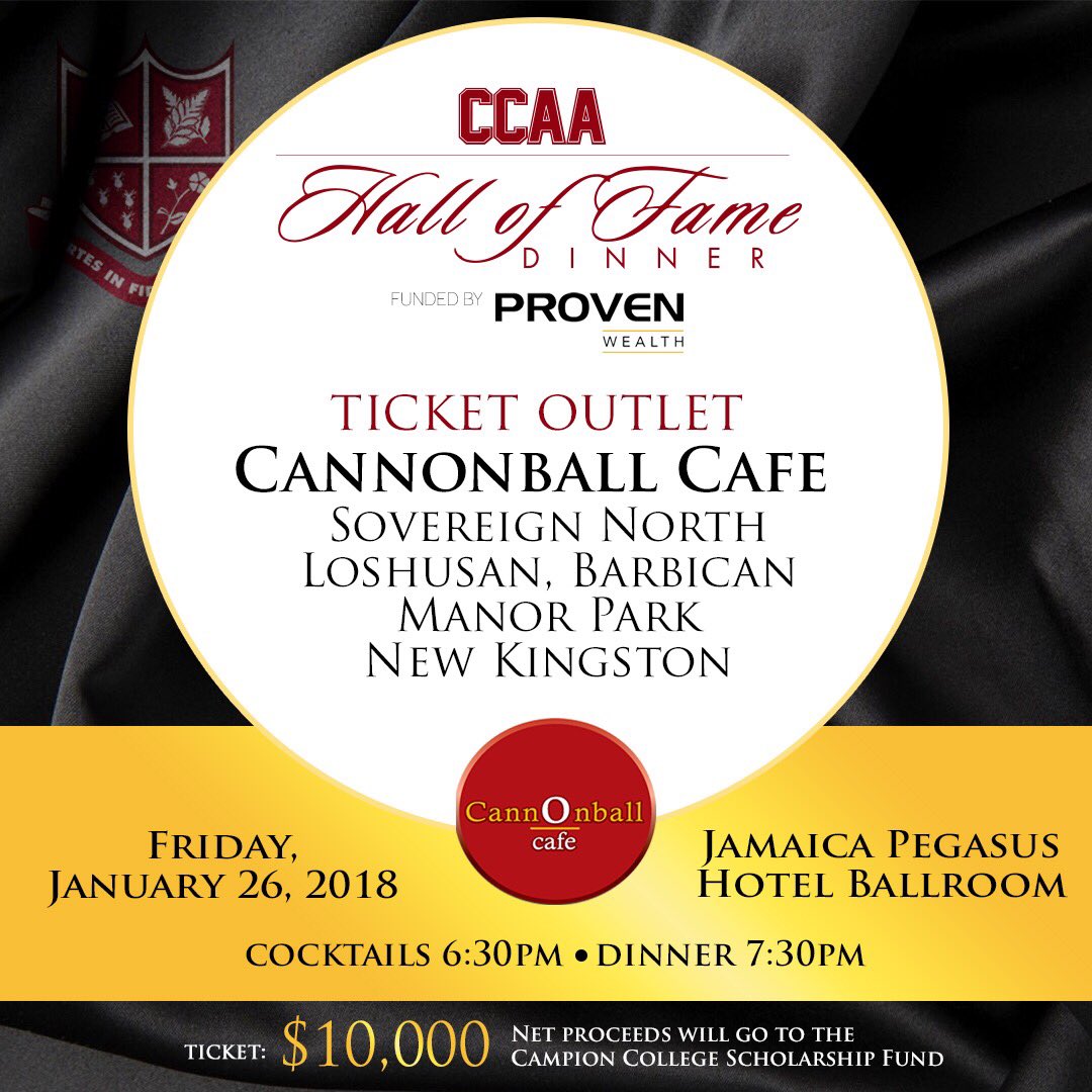 CampionAlumni's tweet photo. Tickets can be purchased from any @CannonBallCafe outlet #RedIsStrong #HallOfFame https://t.co/C7UwB3Fbvo