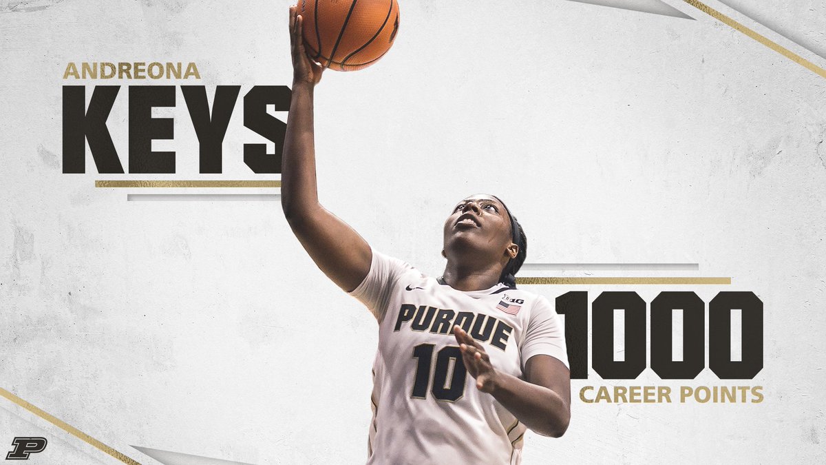 PurdueWBB's tweet photo. CONGRATS to the 32nd player in Purdue history to hit the mark! #BoilerUp @A23keys https://t.co/uYiw6hVb8O