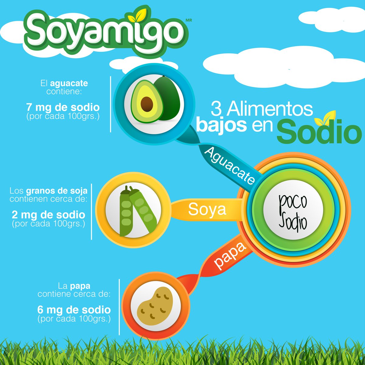 Hoy #FelizSabado conoce estos 3 alimentos que tienen bajos niveles de #sodio, inclúyelos en tu día a día y complementa tu alimentación. #Healthy #Saludable #Vegano #vegetariano #flexitariano #saborsaludable