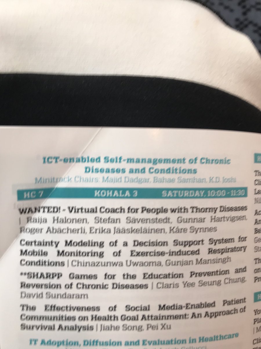 Prof_KDJ's tweet photo. ICT-enabled Self-management of Chronic Diseases and Conditions lead by @CarsonCollege alums Profs @BeingDarius (Majid Dadgar) and Bahae Samhan and @CarsonCollege @WSU_MIS Prof K.D. Joshi in session #HICSS51 #HICSS18 https://t.co/0m9m31ejrp