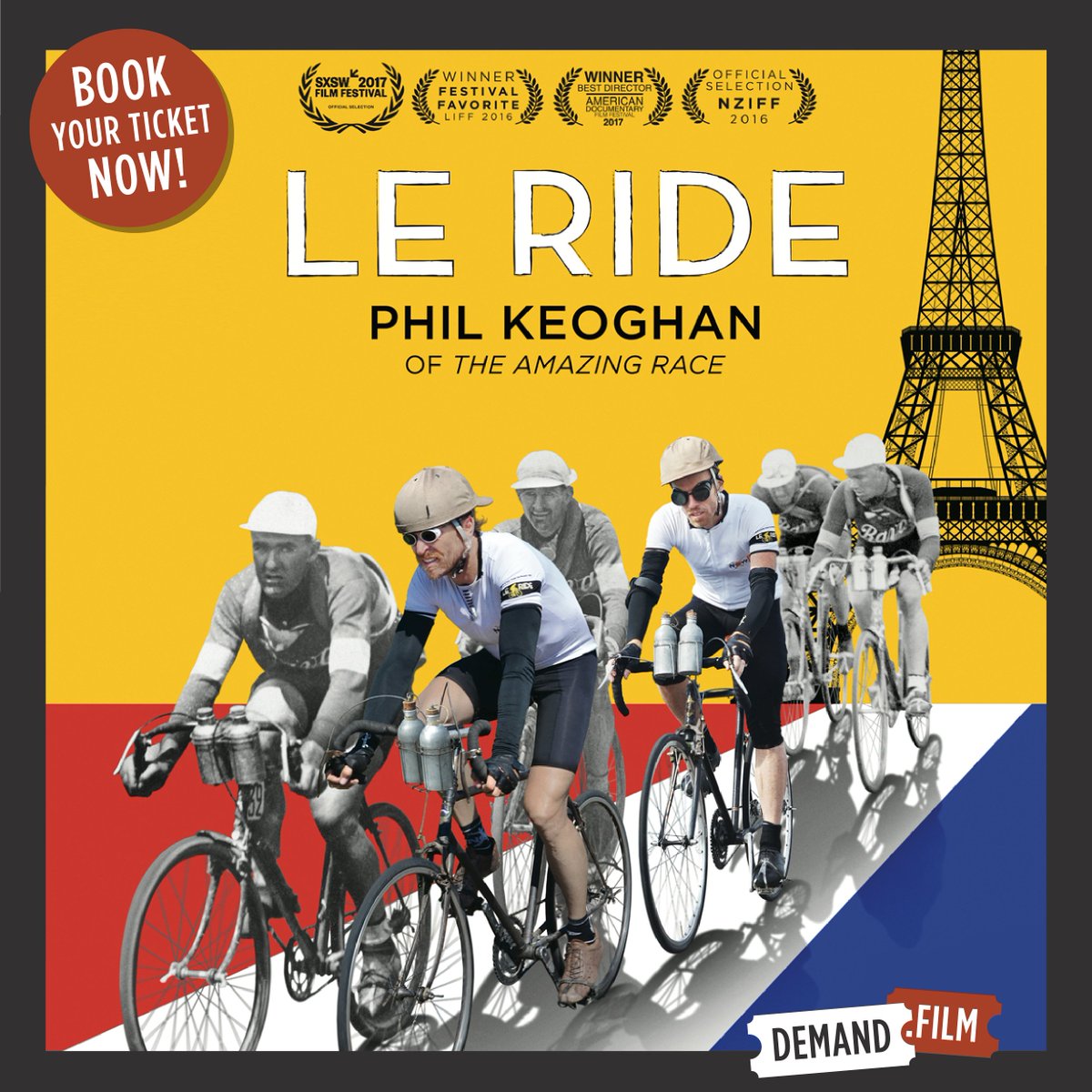 PhilKeoghan's tweet photo. Please join me for a special screening of award winning #Documentary #LeRide screening on Jan 11th with QandA in @Greenville_SC with #TourdeFrance legends @ChristianVDV @ghincapie and @bobbyjulich tickets available here https://t.co/AdDOrDb4QJ https://t.co/KJ7nm5sVj9