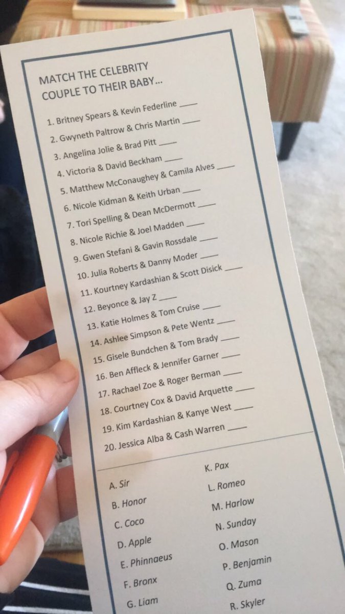 bridgetgoirish's tweet photo. I won the celebrity baby name game at this shower and that’s my second highest honor next to my #HLSrecap madness champion. https://t.co/dLlKomGGSb