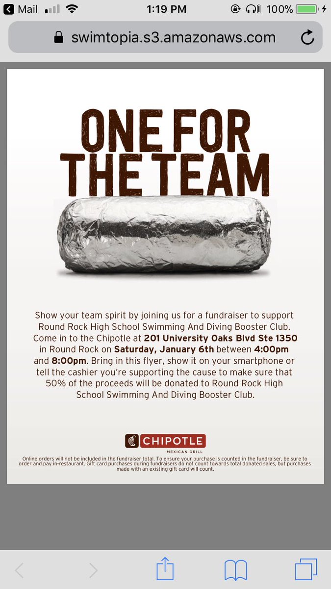 RrhsSwim's tweet photo. head on over to the chipotle by ikea and show this picture to help out the round rock swim team!! https://t.co/vIVctLquyN