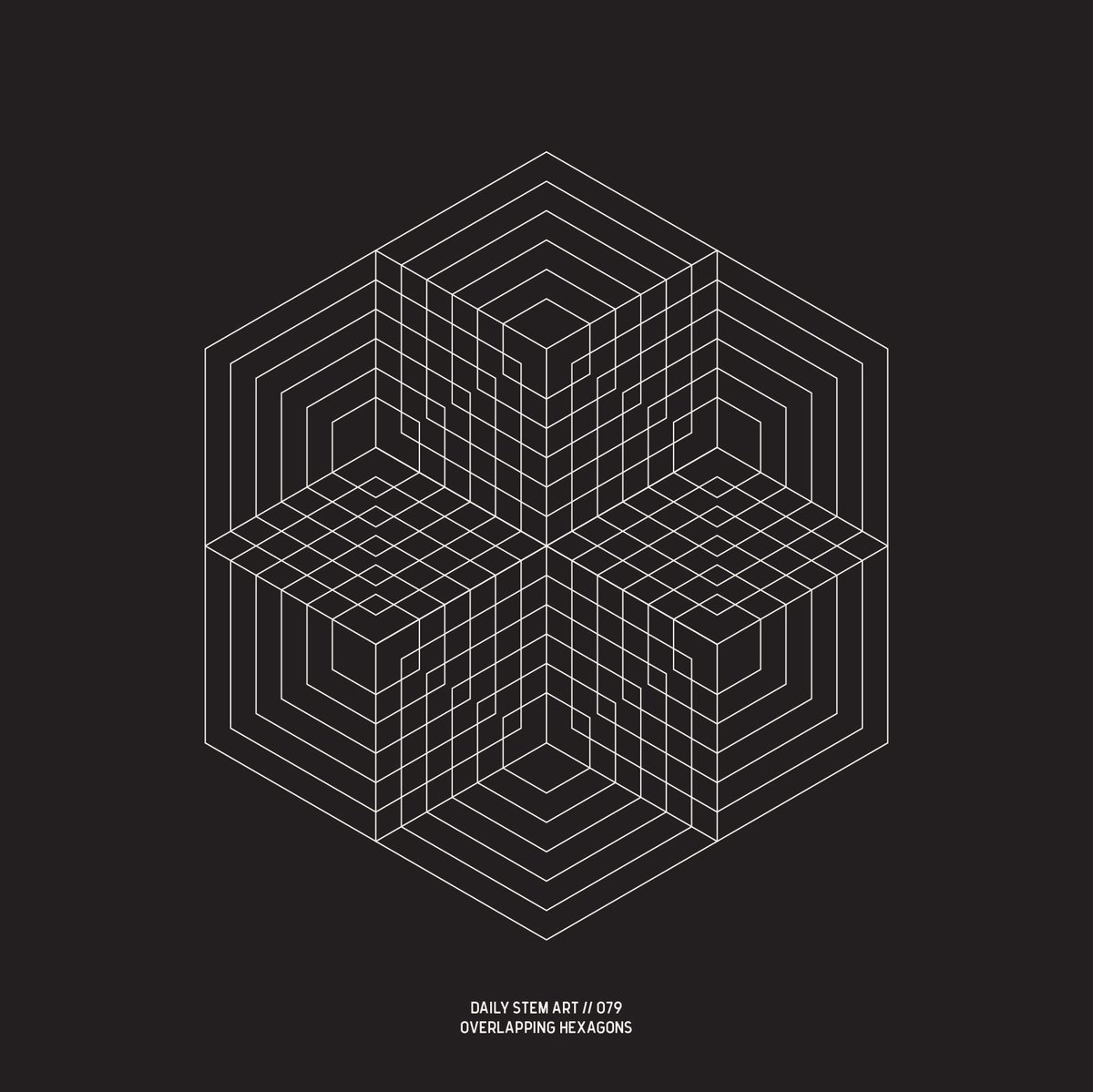 Daily_STEM_Art's tweet photo. 079 // Overlapping Hexagons #math #art #mathisbeautiful #graphicdesign #adobeillustrator #adobe #adobe_lessismore https://t.co/TFS9Gcby9F