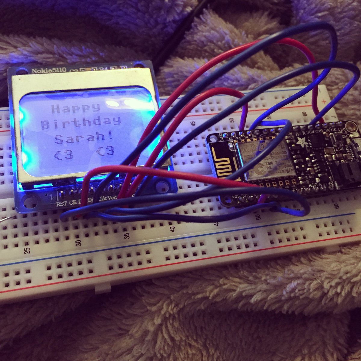 sarahlochhead's tweet photo. Making a handheld game with @maxlupo_ using #micropython @adafruit https://t.co/zNtVD8zffD