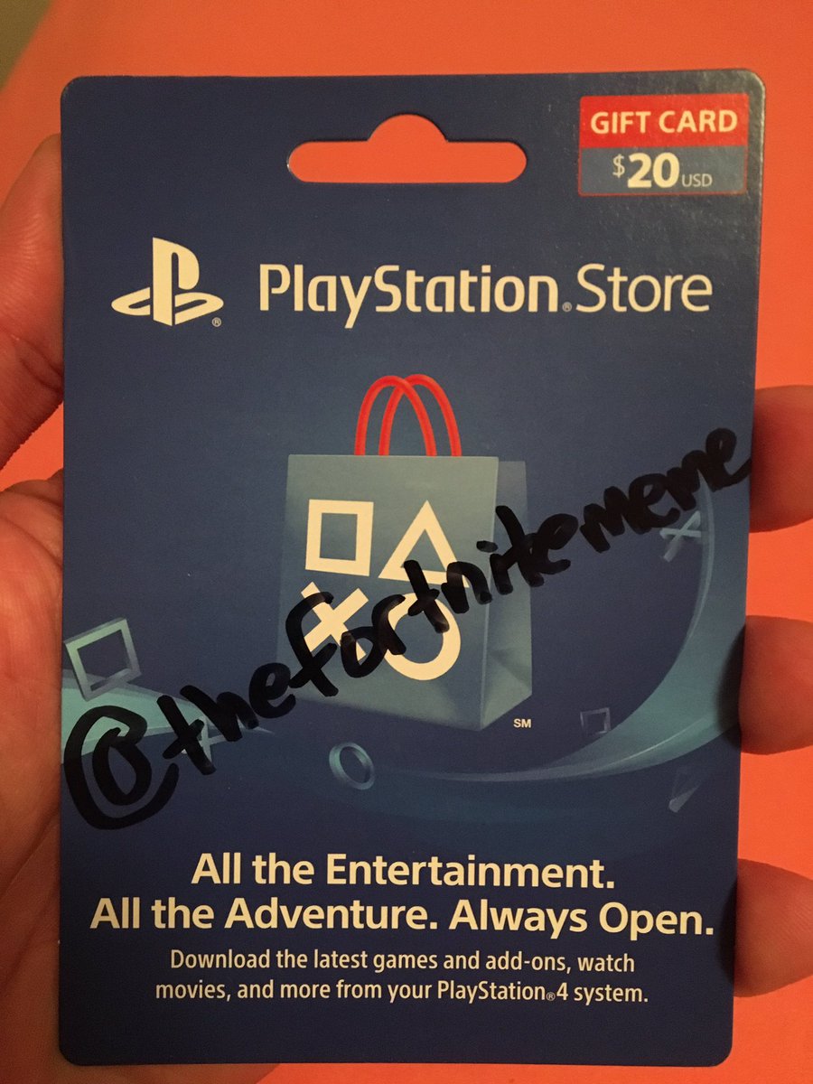 thefortnitememe's tweet image. Hey guys I'm doing a $20 psn code give away! All you have to do is rt/follow to enter. Winner picked at 500 followers!