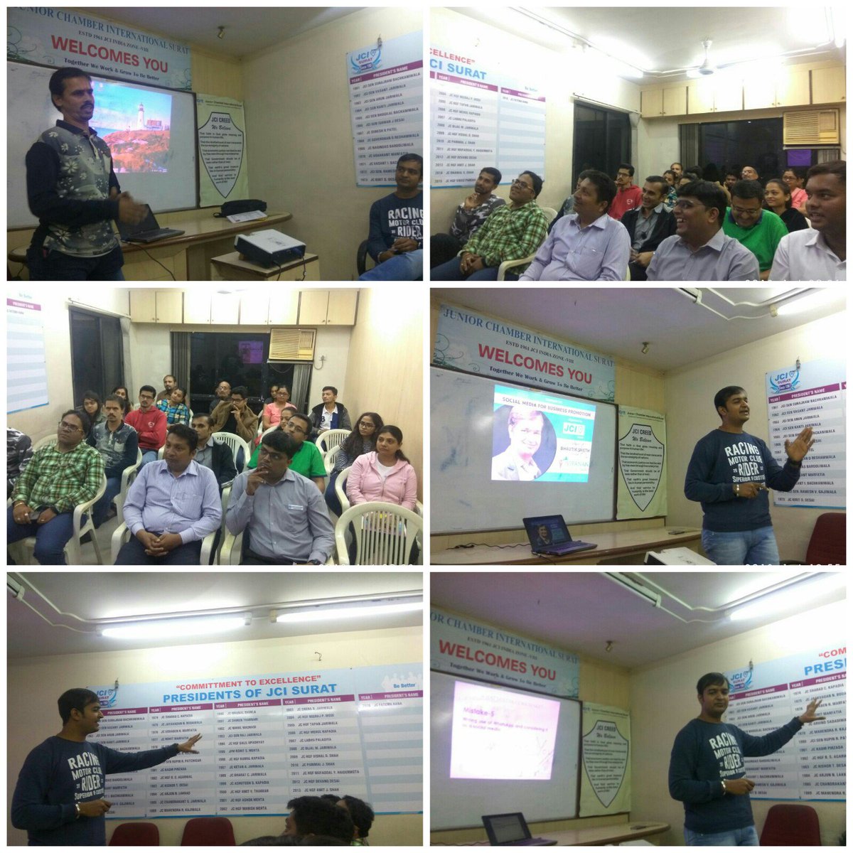 JciSurat's tweet photo. Training program on " Utilization of Social Media for Business Promotion" by Trainer Bhautik Sheth at JCI Surat office..Keep watching this place for next training.. https://t.co/KancjqTbOO