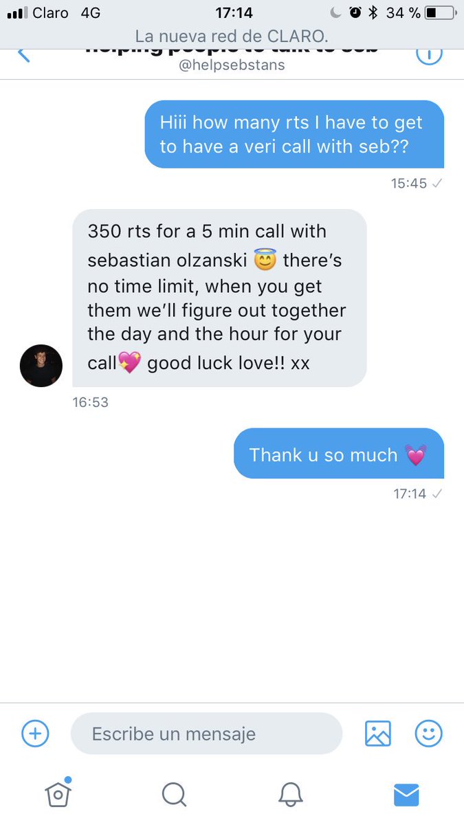 Necesito 350 RTs para poder hablar con <a href="/sebtsb/">sebastian</a> ❤️
Si leen esto, les agradecería de todo corazón que me ayudaras con un RT por favor 🙏🏻 

Haría cualquier cosa por hablar con el solo por 5 minutos 💓