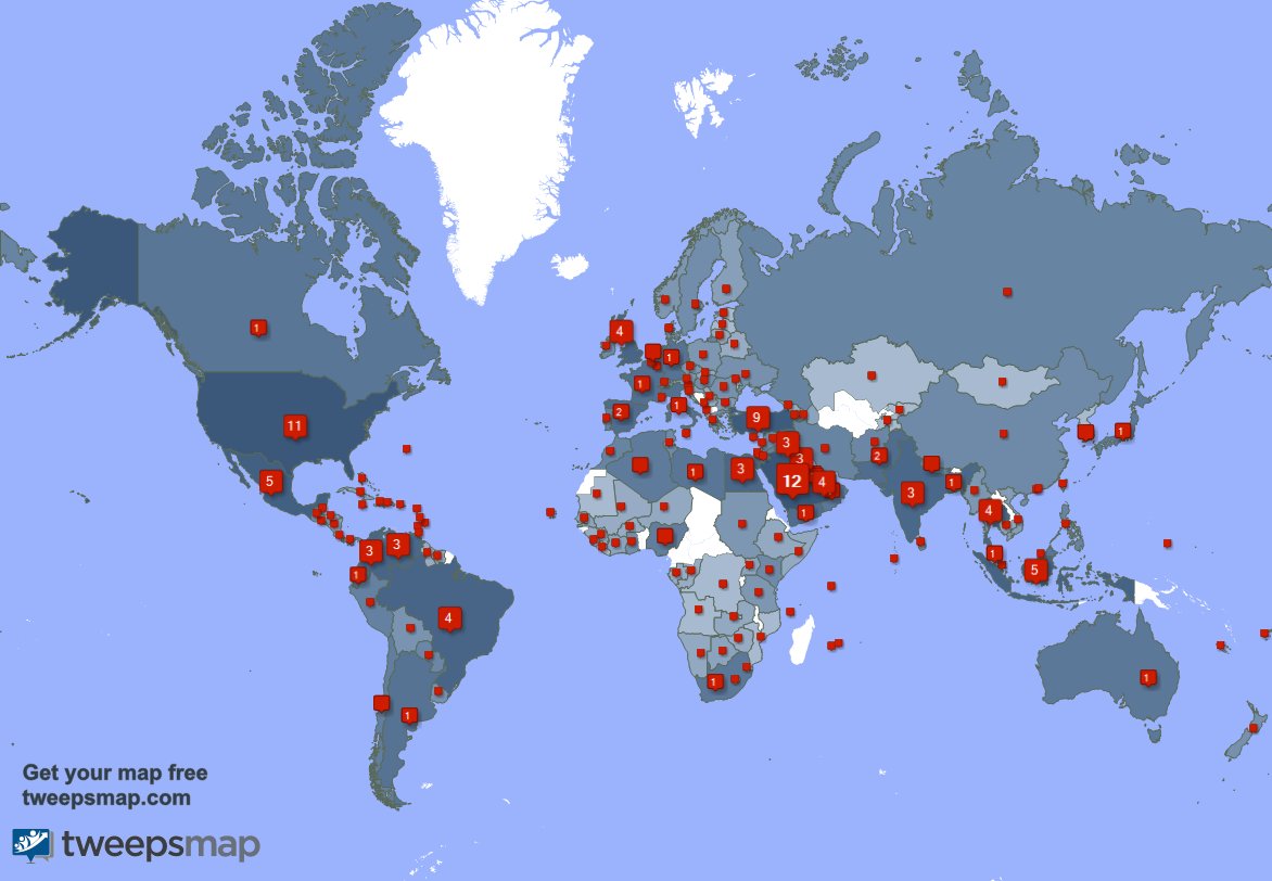 Tenho 271 novos seguidores, a partir de Turquia, Arábia Saudita, Brasil, e mais na semana passada tweepsmap.com/!nmdc1976