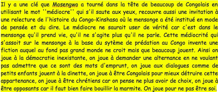 babisema's tweet photo. De quoi la médiocrité est-il le nom au #Congo-#Kinshasa ? #Telema #RDC #Quelesmédiocresdégagent = #QLMD #Mosengwo #Kabila #rassopp https://t.co/bzfT9UfKL3