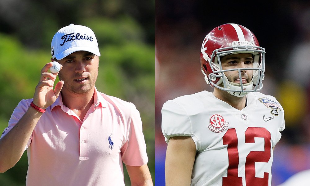 golfweek's tweet photo. If Andy Pappanastos ends up kicking game-winning FG for @AlabamaFTBL Monday night in #cfpchampionship, he has @JustinThomas34 partly to thank.

More on the 'Bama bond: https://t.co/A17h0YDEkc https://t.co/bgi0PvRcgV