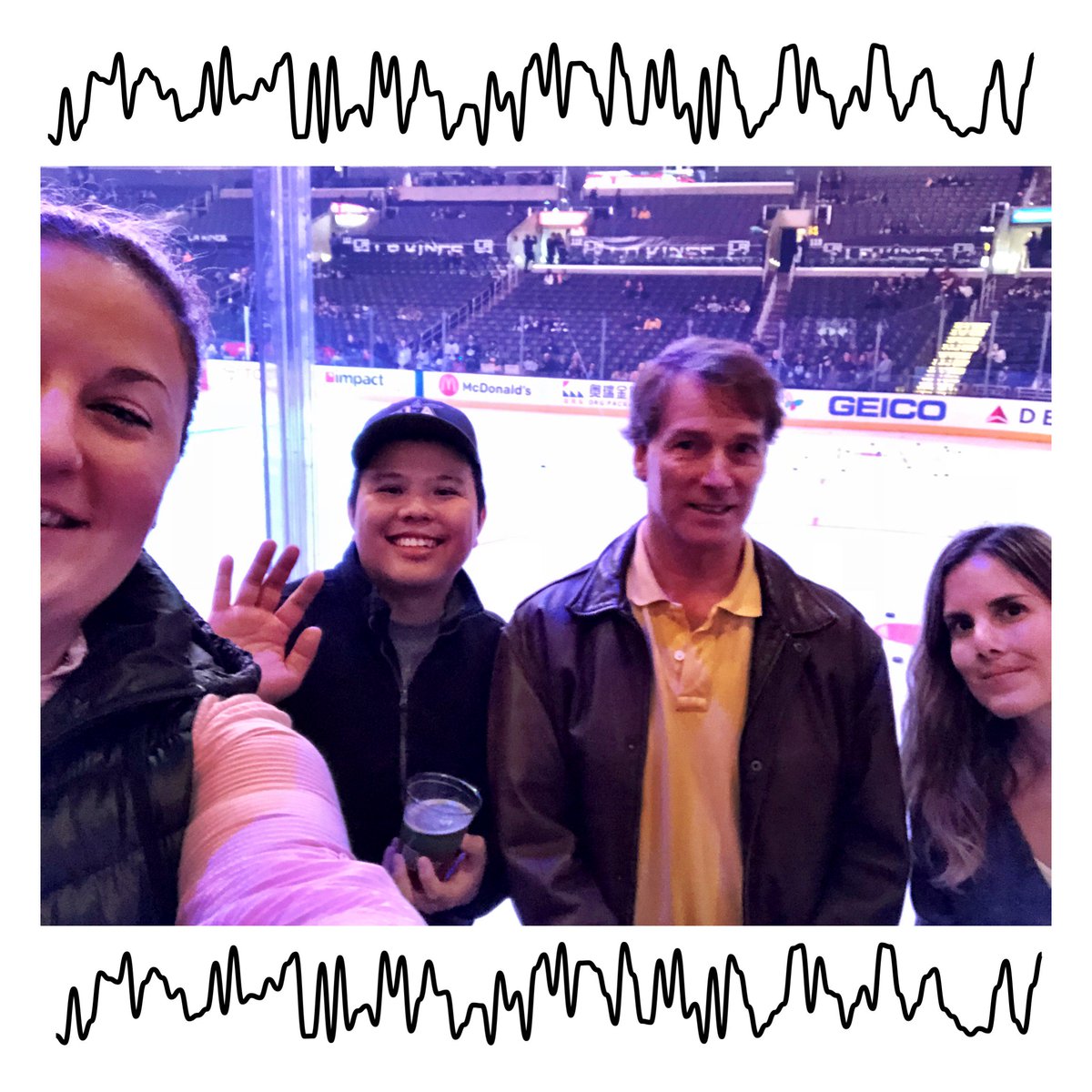 aimeehaynes's tweet photo. All work and no play makes Aimee a boring lawyer... so on the glass for the kings instead 🏒 #allfun #hockey https://t.co/IPwUssFgKe