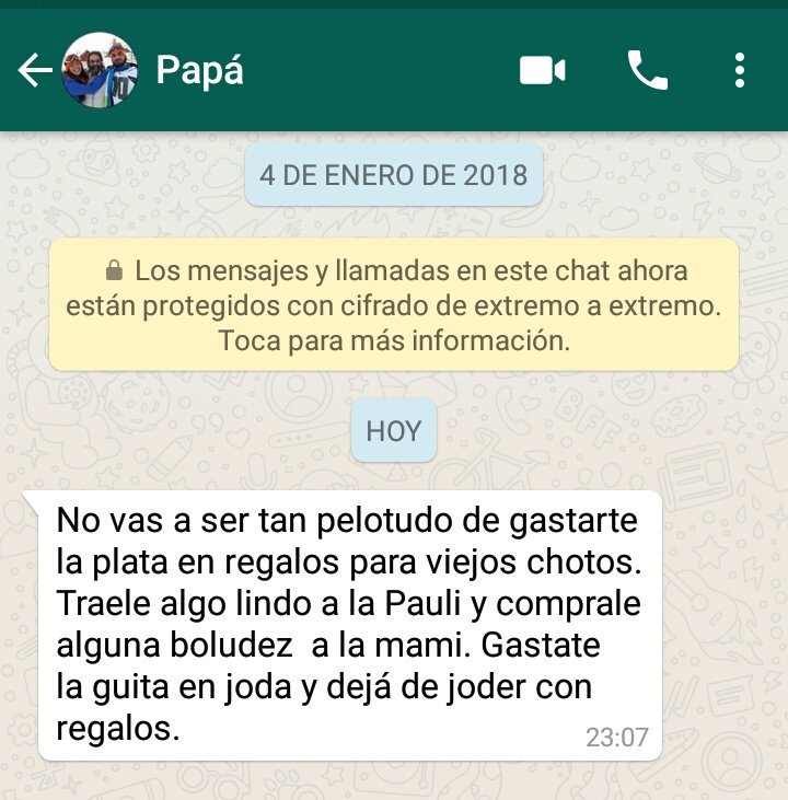 El mejor mensaje de mi vida me lo acaba de mandar mi viejo