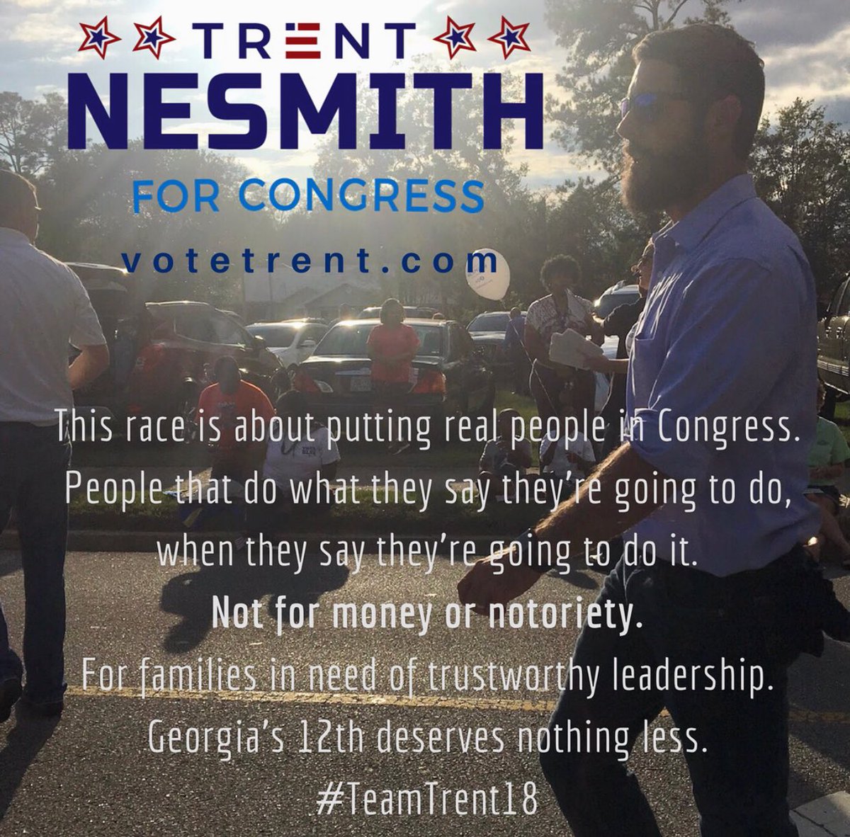 VoteTrent18's tweet photo. When I announced my race live on talk radio with progressive reformers boldly telling conservatives their ideas &amp; days in power were numbered, I expected some interesting responses. I didn’t know so many would be so positive. #RetakeGA12 with us at https://t.co/t0qHv6p4Mo https://t.co/hKbS4sVdal
