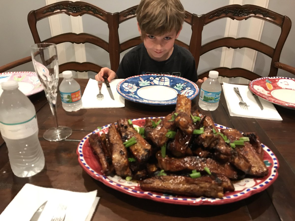 Hey <a href="/GordonRamsay/">Gordon Ramsay</a> . Me and the kid made your sticky ribs for the first time. Huge success.
