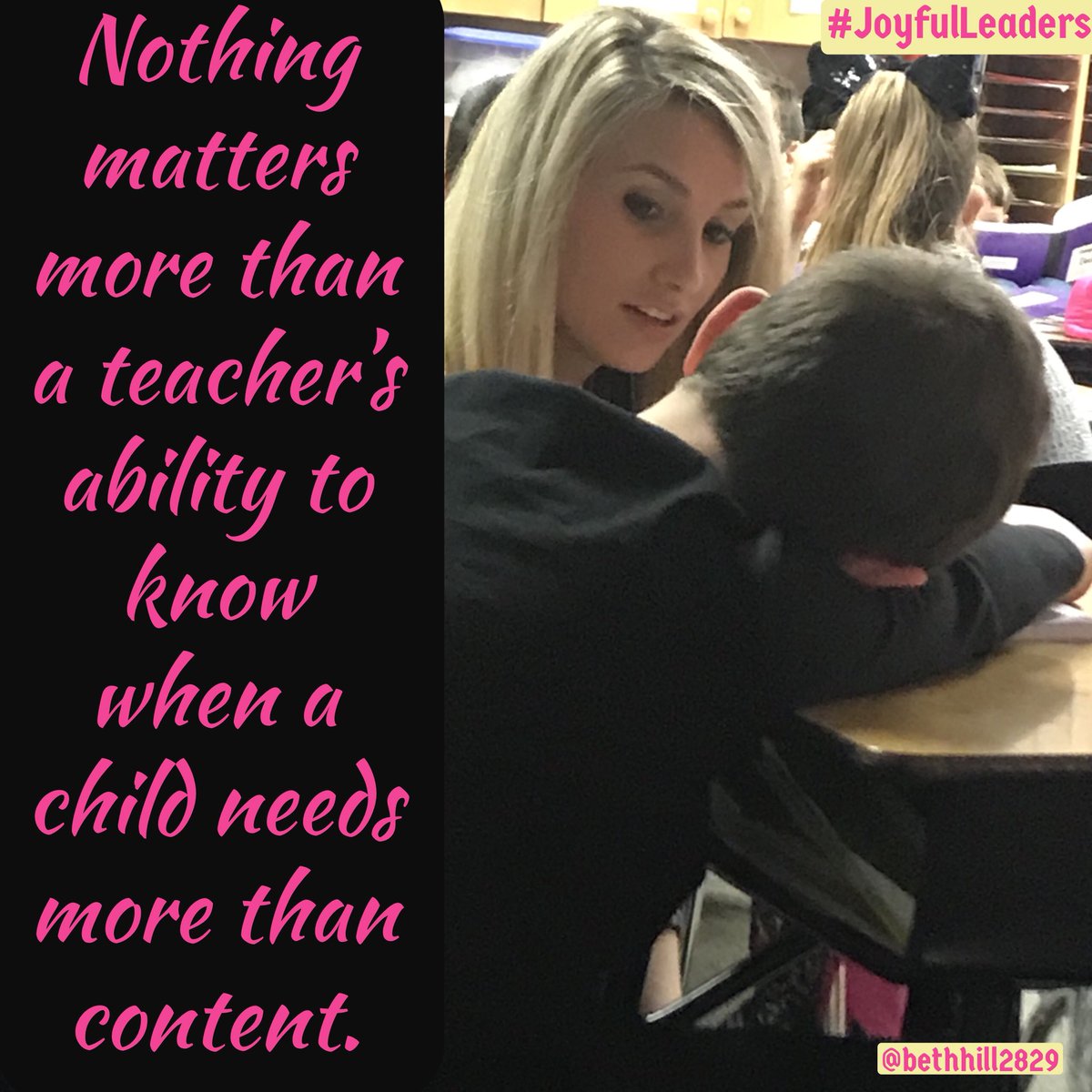 bethhill2829's tweet image. Nothing matters more (in our schools) than a teacher’s ability to know when a child needs more than content. ❤️ #EduAR #edchat #KidsDeserveIt #leadupchat #tlap #leadlap #JoyfulLeaders