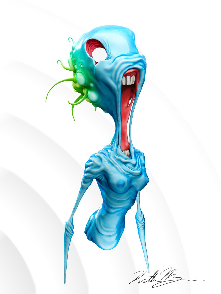 #SculptJanuary18 Day 06: Stylized Monster. Based on 'Zombie' by <a href="/WednesdayWolf/">Wednesday Wolf</a> . Reference: wednesdaywolf.com/paintings/zomb…

#b3d #Photoshop #Art #Design #Sculpting #vfx #ScreenshotSaturday #SculptSunday #zombie #monster #stylized #character #remix