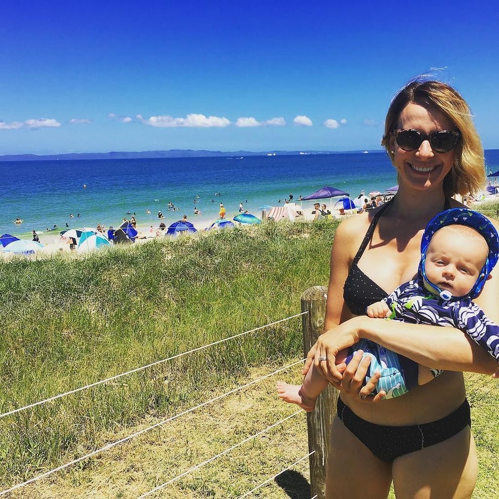 jakeanson's tweet photo. A perfect summer’s day for our little Canadian to visit the beach. #firstbeachday #bribie #sunsmart #thisisqueensland https://t.co/eDkMmbkX1u https://t.co/mVEGgYHLXc