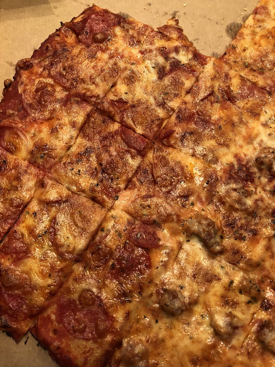 kyle_brocato's tweet photo. @imospizza ordered pizza tonight from you guys which I regularly do on the weekends and was very disappointed. Took an hour and a half to get the pizza which I would have been okay with if it was somewhat lukewarm. Way to much sauce and just cooked very sloppy. https://t.co/vhHJ4fg8N3