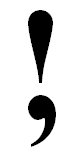 Meet the exclamation comma - invented in 1992, it has so far failed to achieve wide adoption.  (Image: AristA.)
