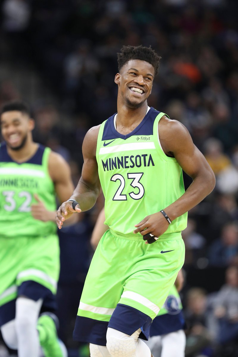 Timberwolves's tweet photo. Starting off this homestand with a W and a smile! #AllEyesNorth

@JimmyButler #NBAVOTE https://t.co/Od3W8STO9J