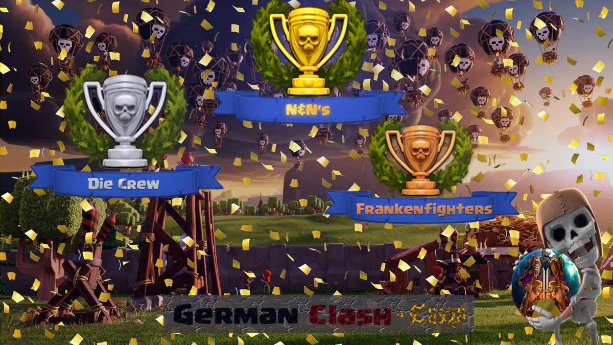 Gratulation an die Sieger der zweiten Runde, des German Clash-Cups!

Wir haben gestern spannende Kämpfe gesehen, neue Leute und Clan's kennen gelernt und hatten jede Menge Spaß mit euch! 
Danke an die Community!

Vielen Dank auch nochmal an @GamerHanky , für den Livestream!