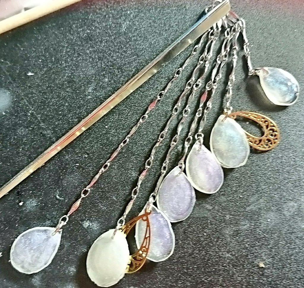 本好きの下剋上 虹色魔石の髪飾り（簪 かんざし）メッセージカード