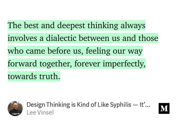 “Design Thinking is Kind of Like Syphilis — It’s Contagious and Rots Your Brains” — <a href="/STS_News/">Lee Vinsel</a> medium.com/@sts_news/desi…