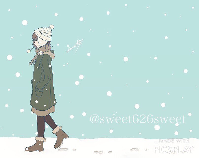 Sweet Auf Twitter 雪の中歩く女の子 女の子 創作 雪 イラスト 絵描きさんと繋がりたい イラスト好きな人と繋がりたい 気になった人お迎え