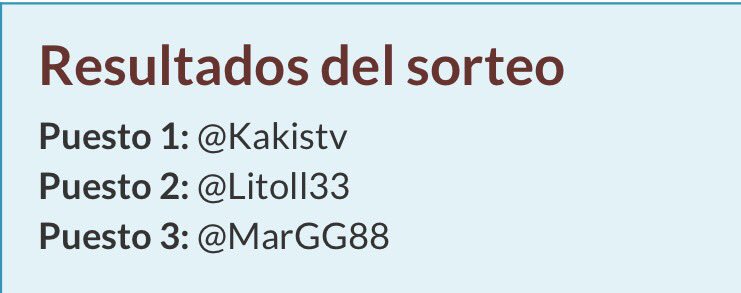 Emptyh_R's tweet photo. Tenemos a los ganadores del sorteo de las plazas en el Premium de dardos para todo 2018.
@kakitvs 
@litol33 
@MarGG88 
Poneros en contacto con nosotros por aquí o por telegram .👍 https://t.co/smoDCVSHjz