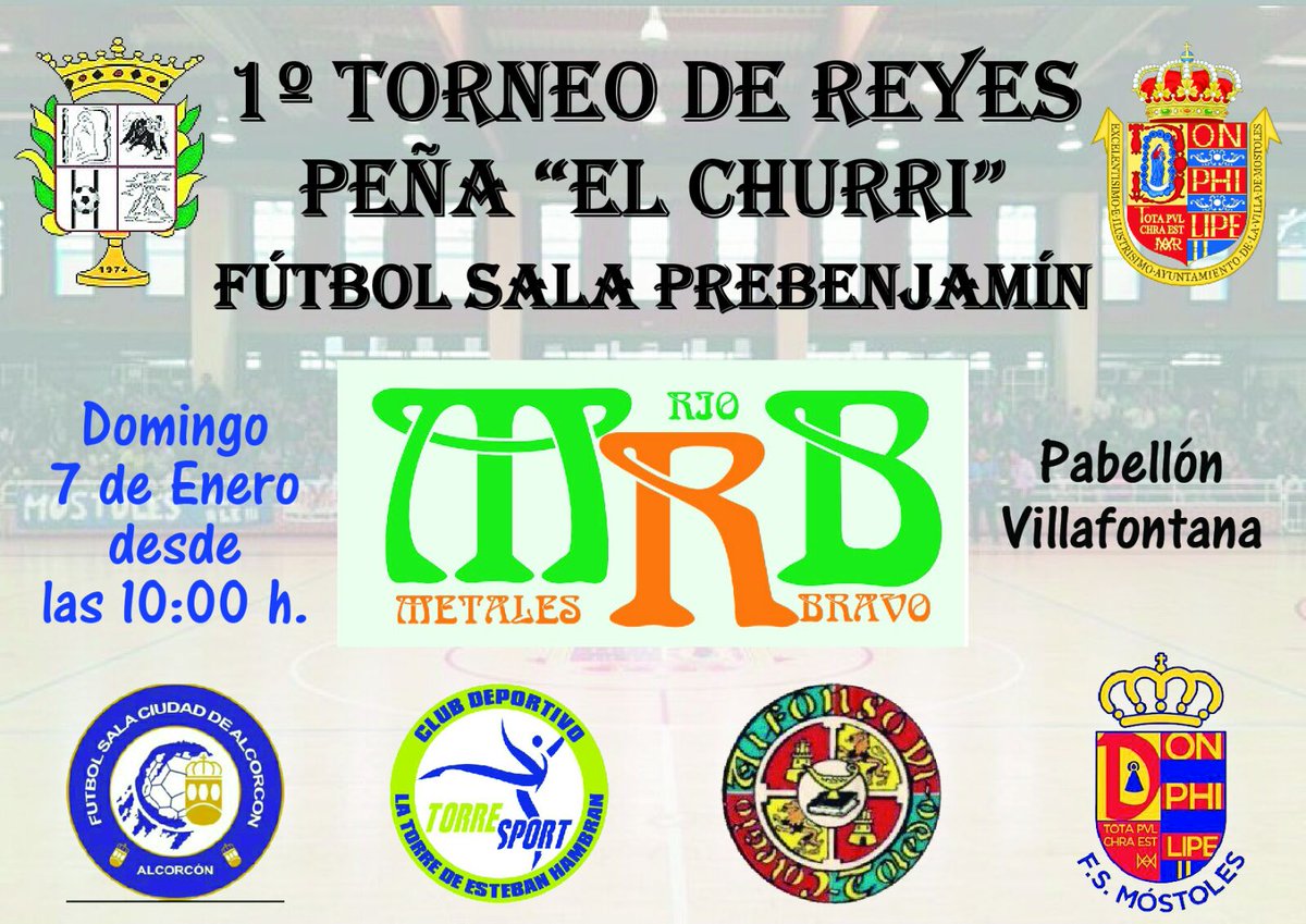 1mostolesfs's tweet photo. 1er Torneo de Reyes de nuestros amigos @PELCHURRI donde nuestros Prebenjamines juega  a las 10h, 11:20h y 13:20h en Villafontana. 
Gran mañana de fútbol sala con los más pequeños! 
#ConElAlma 
#canteraazul https://t.co/MHHXbXAlSc