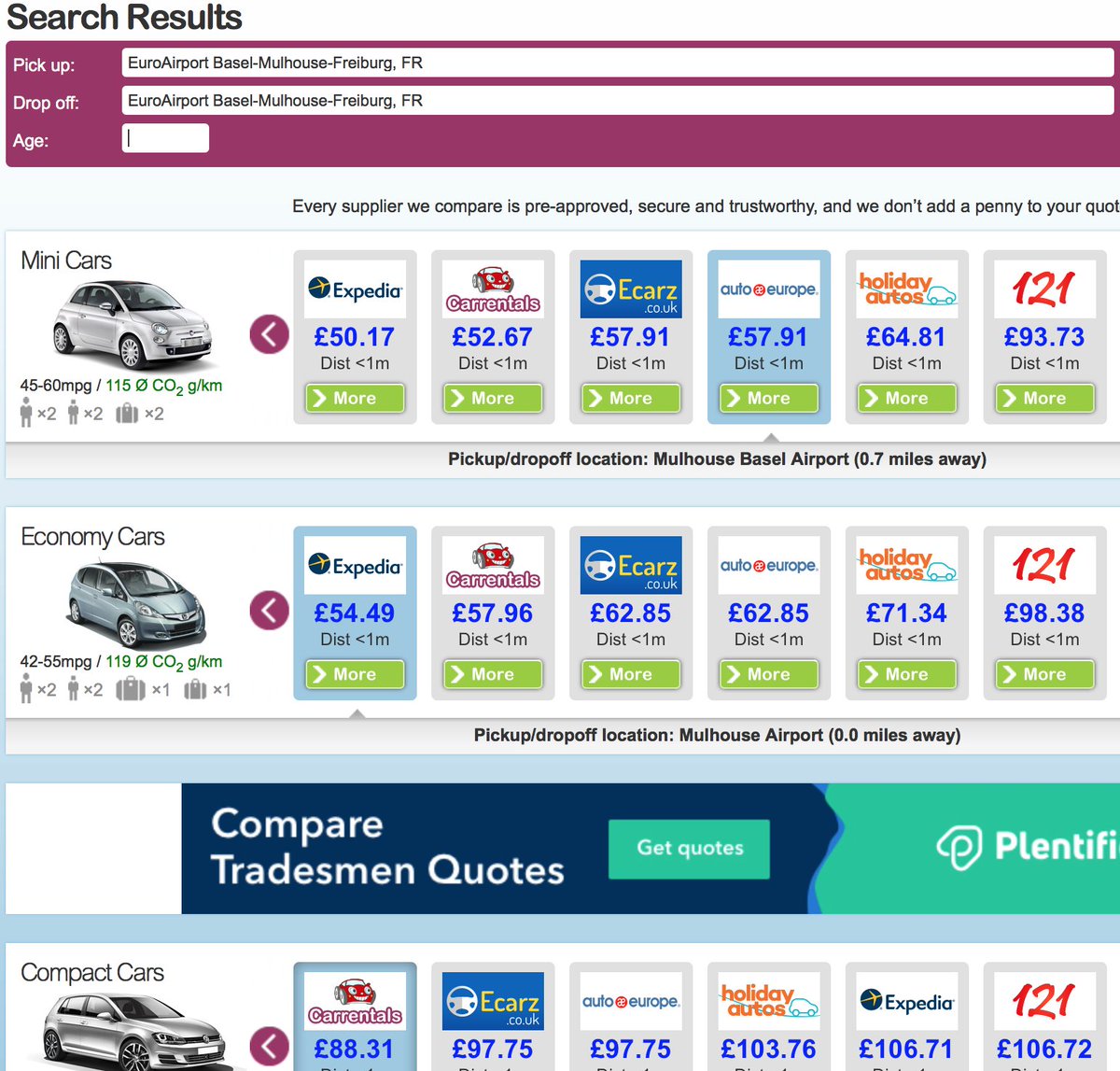 xavermatt's tweet image. conned again @CarrentalsUK - booked Basel airport location, got sneaky pickup from Mulhouse 30km away. Stress &amp;amp; extra cost I did not need. Website UX misleading, customer support totally useless.