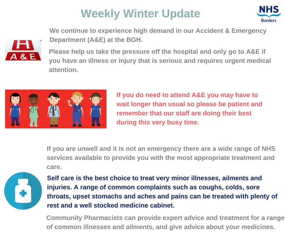 NHSBorders's tweet photo. very high demand at BGH yesterday and staff working hard to create space for patients today. Help us to help people: use A&amp;E for emergencies https://t.co/Y3RiWyycct