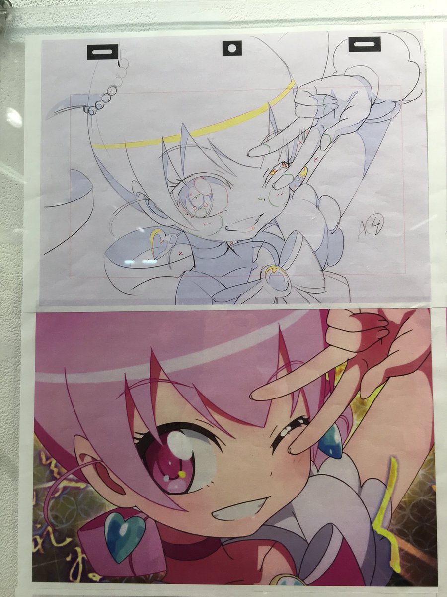 Ray En Twitter シックスハートプリンセス 原画展に ブループリンセスの司ちゃん Tsukasa と行ってきたよ 入口には大っきい仁ちゃんがお出迎え かわいい アニメのピンクの決めポーズ 舞台の時の私と反対側なんだね 設定資料もゲット 今日の任務完了 やっ