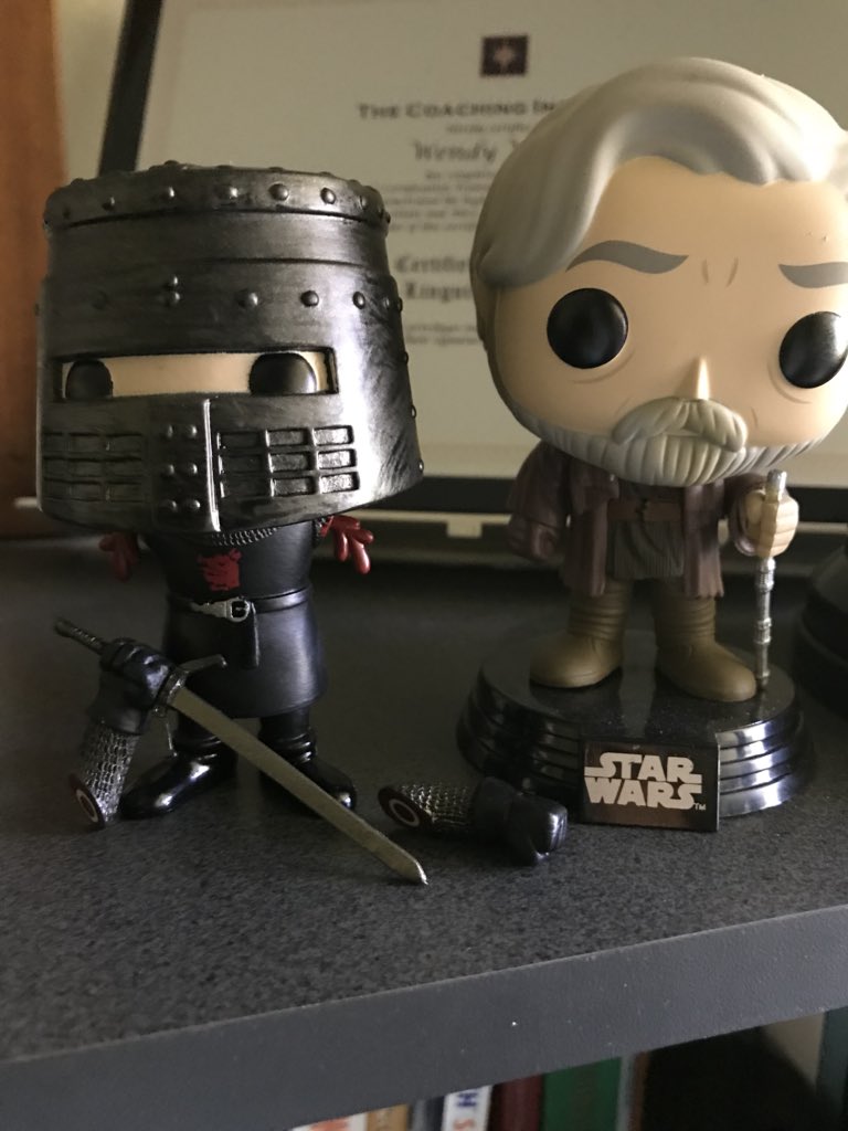 wendywilson73's tweet image. That is SO weird because he is in my Home office right now - How DOES he do that❓He is next to The Black Knight from MontyPython HG and I think there was a lightsaber accident involving limbs - AGAIN‼️#Accident #NoAccident #ForceProjection