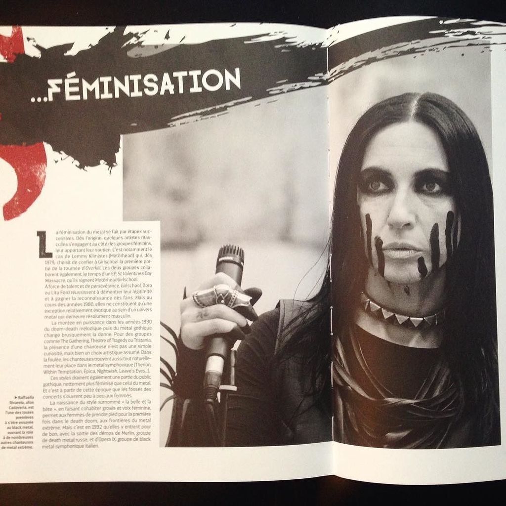 _Cadaveria_'s tweet photo. Featured at pgs. 180-181 of Inoxidable - La Bible du Metal, French maxibook by Fabrice Canepa about the history of rock and heavy metal. Tana editions. #cadaveria #cadaveriaherself #féminisation #femaleinmetal #femalefrontedmetal #thebeginning #traceyourpath #bible #metal https://t.co/QBHBfcED1C