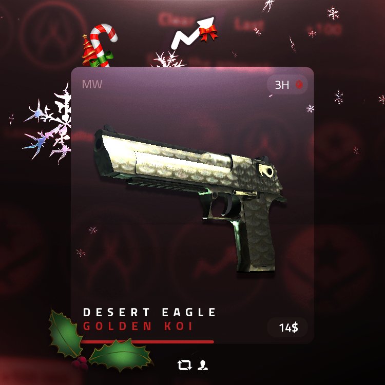 skinupgg's tweet photo. QUICK DESERT EAGLE GOLDEN KOI GIVEAWAY 🥇

To enter: 
👨‍👨‍👦 Tag at least 1 friend
📲 Follow us 
🔄 Retweet 
❤️ Like

Ends in 3 hours! ⌛️ https://t.co/4MFgvhmDgj