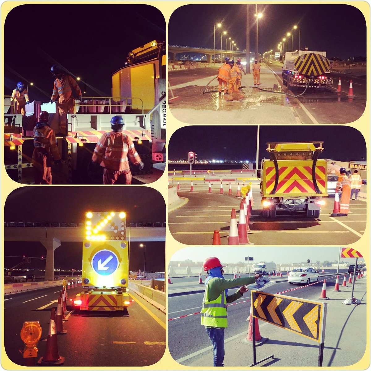 TMS_Qatar's tweet photo. Barricade removal,cleaning and maintenance of the pavement at Ez station Wakra direction temporary Traffic management #tmsworks🚦🚧 #completeproject #cleaningboards #laneclosureandcleaning #TMSQatar https://t.co/V5zPBOqX1h