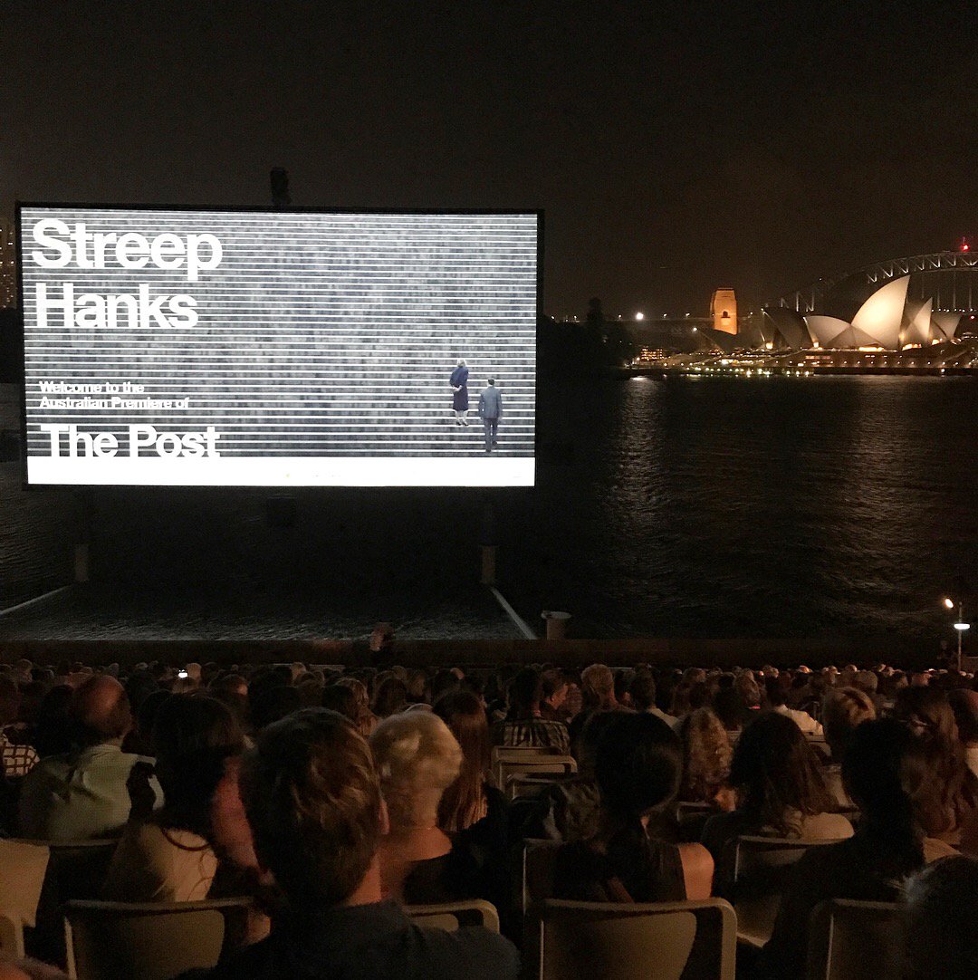 eOneANZ's tweet photo. It’s a hot summer’s night & it’s a full house at the Australian Premiere of THE POST. See Steven Spielberg's #ThePost in cinemas Jan 11 #PostTheTruth https://t.co/eSTIcarOOR