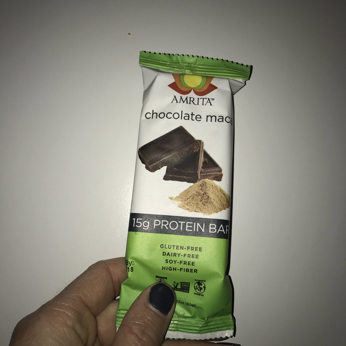 alicia262girl's tweet photo. Almost out of my favorite Chocolate Maca from Amrita. Yum. @AMRITAbars #amrita #plantpower #longrunfuel https://t.co/gmgGE8GCIp