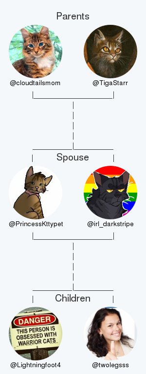 PrincessKttypet's tweet photo. My twitter family:
Parents: @cloudtailsmom @TigaStarr
Spouse: @irl_darkstripe
Children: @Lightningfoot4 @twolegsss

via https://t.co/6qpdHebFIJ

. https://t.co/N4ARFZLKYh
