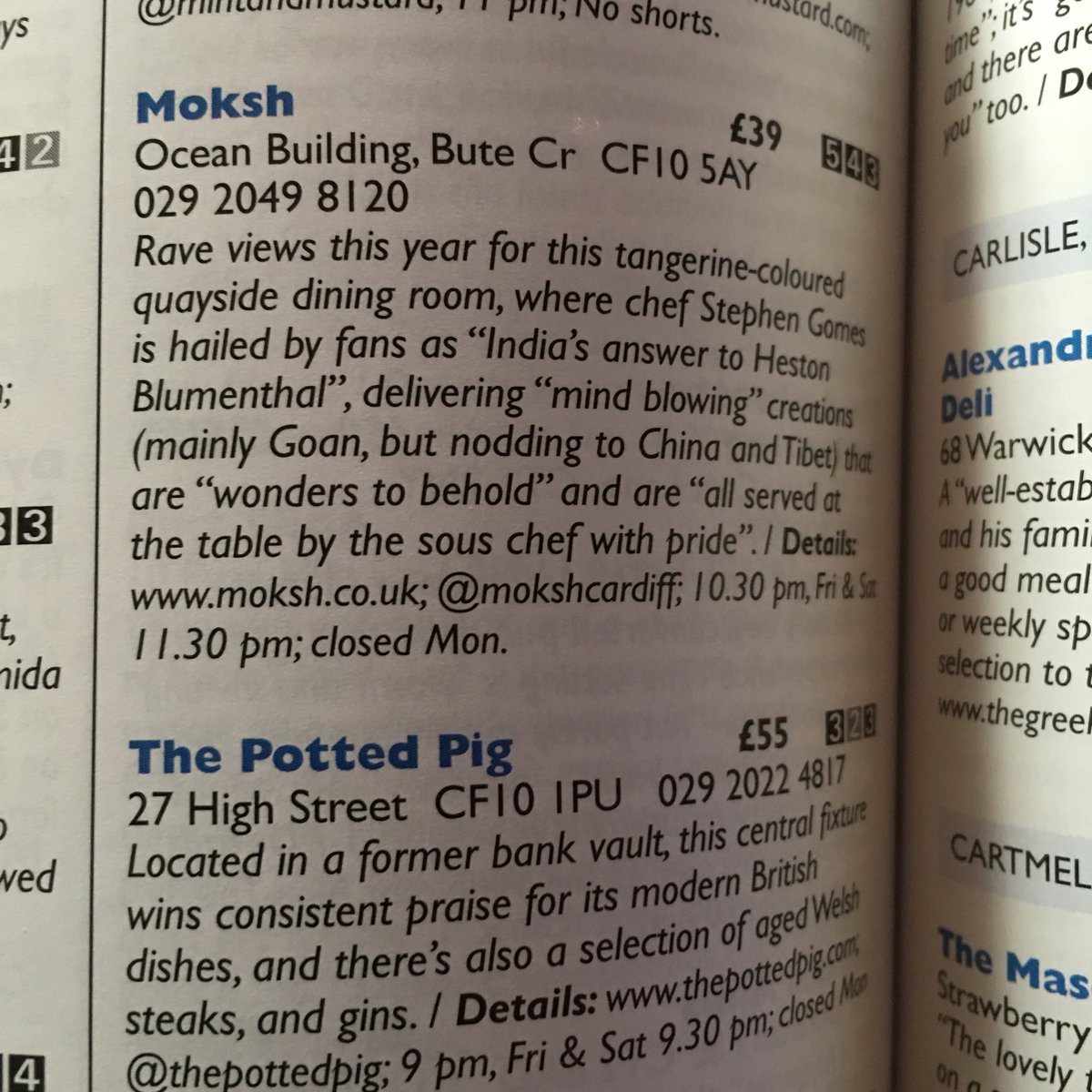 ShawGeo's tweet photo. Great scores for @chefstevegomes @MokshCardiff #Cardiff in new @HardensBites #Foodie #ukcurry https://t.co/psH4vHLUCj