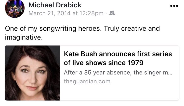 mjstem's tweet photo. @KateBushMusic one of your biggest fans passed away, my Uncle Mike. He was a lifelong fan #KateBush #KateBushMusic https://t.co/PXchUbjL1R