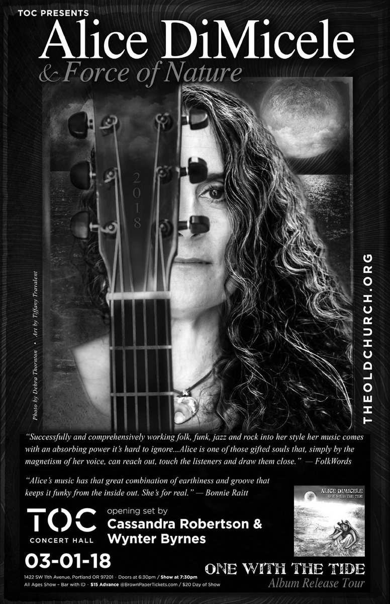AliceDiMicele's tweet photo. Portland show March 1st at The Old Church. Tix Brown Paper Tickets. Please help spread the word. #LiveMusic #livemusicpdx #theoldchurchportland https://t.co/8f4WKuvCPL