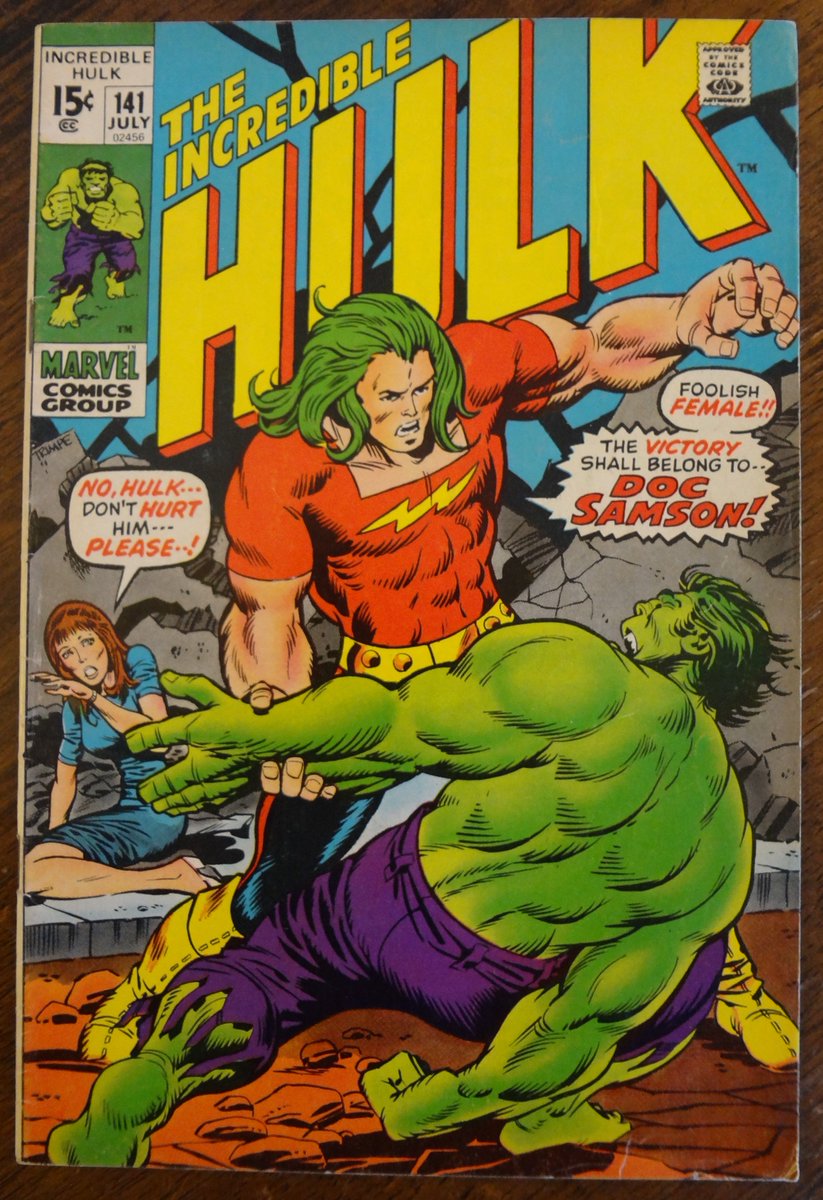 GrabAComic's tweet photo. THE INCREDIBLE HULK 141 FN+ (1971) Marvel Comics - Roy Thomas-s Herb Trimpe-c/a 1ST Appearance DOC SAMSON 1ST Appearance Cathexis Ray Generator KEY Issue 

#GrabAComic #TheIncredibleHulk141 #StanLee #HerbTrimpe #RoyThomas #MarvelComics https://t.co/aiFKrNBcgq
