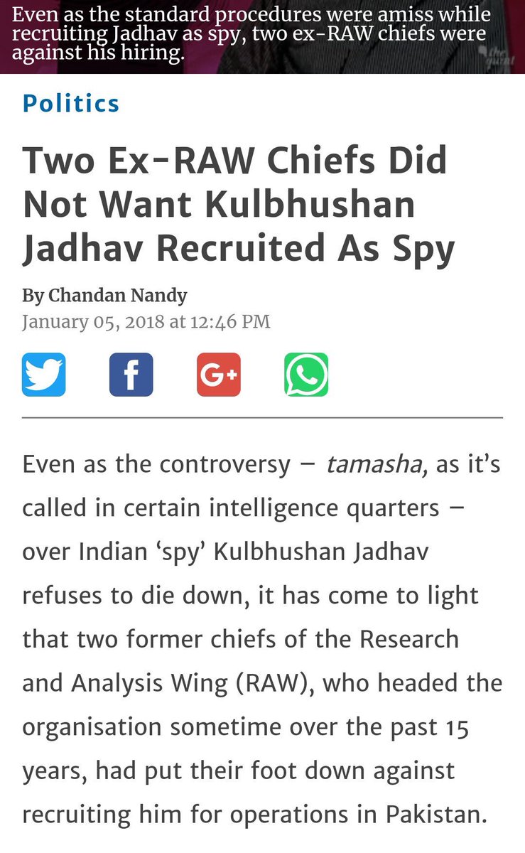 iAjayThakur's tweet photo. पाकिस्तान परस्ती की सारी हदों को तोड़ते हुए @TheQuint ने #KulbhushanJhadav के बारे मे जो आर्टिकल लिखा उससे इतना तो पता लग गया है कि #RamjasCollege और #JNU में देश विरोधी नारे का समर्थन करने वाला यह न्यूज़ पोर्टल बंद होने लायक ही है।
#BlockQuint
#BlockTheQuint https://t.co/9pHnQVXucX