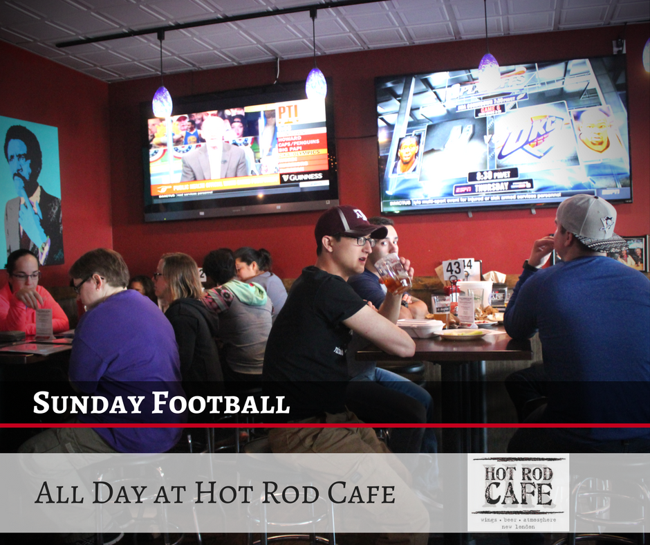 HotRodCafeNL's tweet photo. Hot Rod's is the place to be on #Sunday! 
#HotRodCafe #NewLondon #Football https://t.co/JoEAIUsrLL
