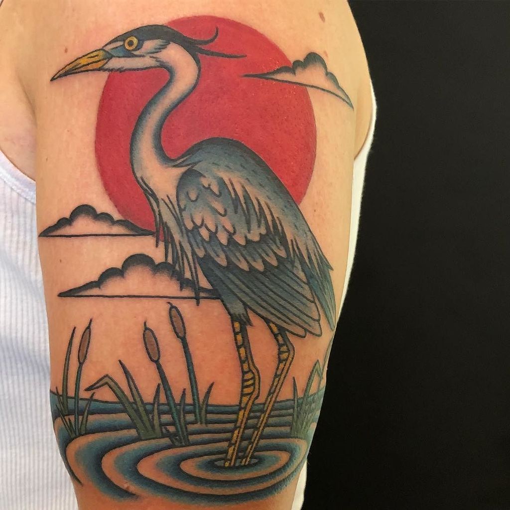 Image result for great blue heron tattoo  Heron tattoo Tattoos Best  sleeve tattoos