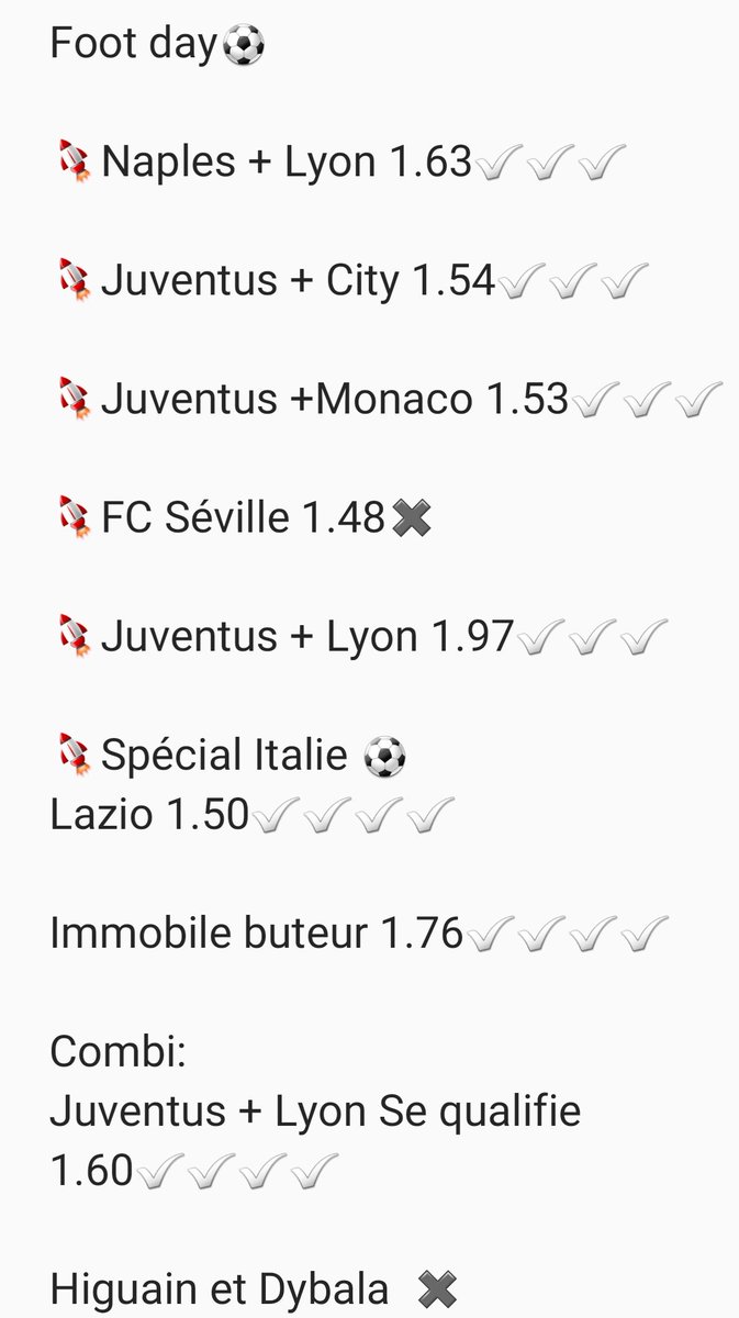 DocPronos's tweet image. ENORME JOURNÉE HIER ! On valide bet sur bet ✅✅✅🚀🚀🔥🔥
Au moins 20RT et 25❤ pour la suite !!